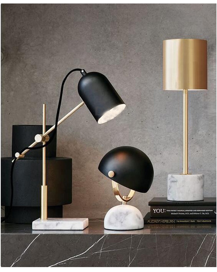 Modern Design Study Use Elegant Design 21.3in Height Eye Care Metal Desk Led Table Lamp With Marble Base