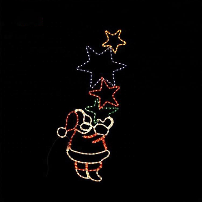 Outdoor Customized Merry Christmas Stan Claus Decoration Motif Street Light