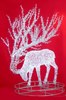 Garden plaza outdoor decoration aluminum frame cold white glowing reindeer led motif light with a round base