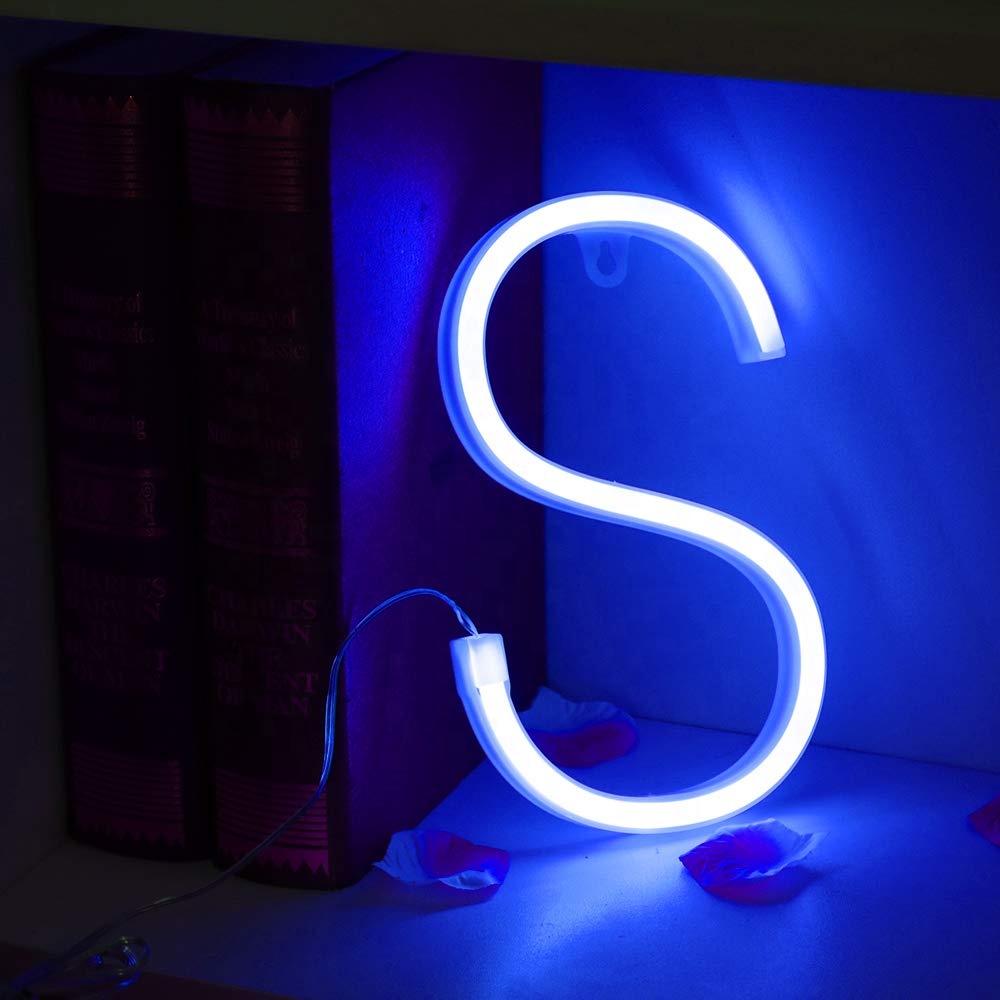 Wall Table Hanging Decoration Alphabetical Letter Numbers Pinkbluepurple Warmwhite Whitered Available Led Neon Sign