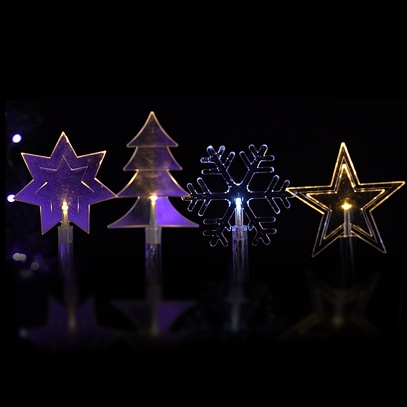 Pin LED light for outdoor use ,decoration with star ,Christmas tree ,snow and seven star shape