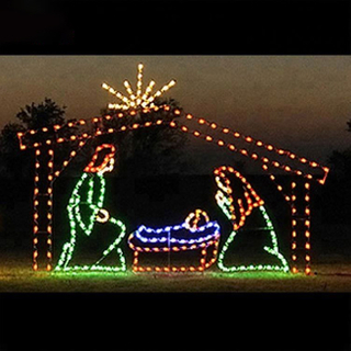 Christmas Fancy Large LED 2D Motif Light Wire Frame for Public Decoration