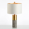 Factory Supply Luxury Style PVC Fabric Lampshade 26in Height Blackwhitegrey Natural Marble Hardware Led Table Lamp