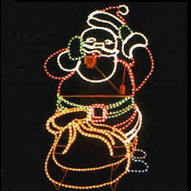 Outdoor Customized Merry Christmas Stan Claus Decoration Motif Street Light