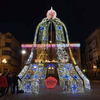 Christmas Decoration Large Size 3d Motif Wire Frame Jingle Bell Light for Public Shopping Mall Decoration